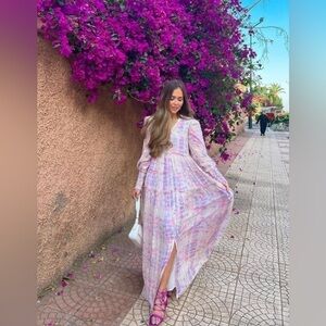 Rococo Sand Volna pink multi maxi dress NWT